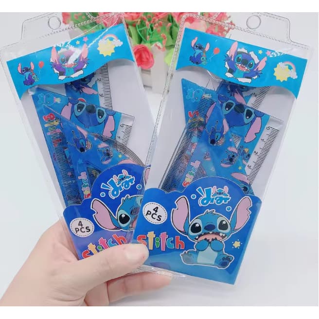 KIT RÉGUAS STITCH / POKEMON / HERÓIS / PAPELARIA FOFA KAWAII