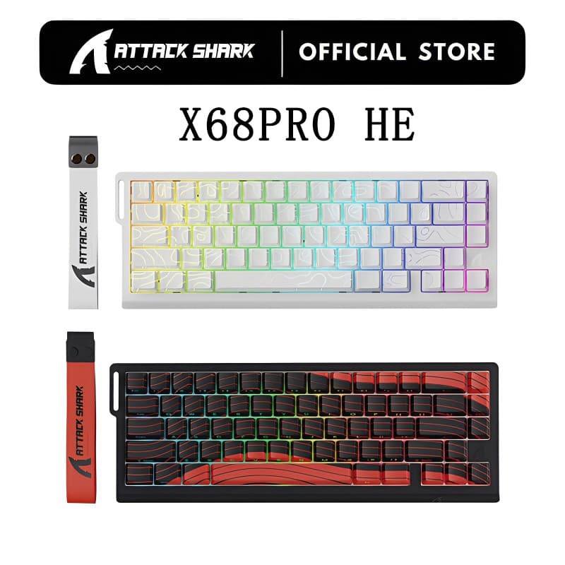 ATTACK SHARK X68 PRO HE Teclado Para Jogos Sem Fio Gatilho Rápido Atuação Ajustável 8K Taxa De Pesquisa Efeito Hall Inte