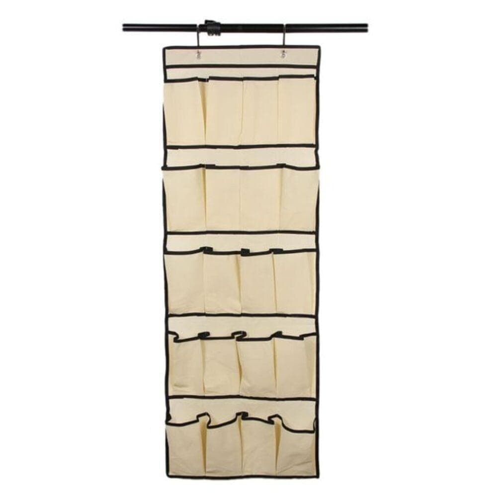 Sapateira Vertical  Porta E Pare  20 Divisórias Organização Gigante E Espaço Livre No Closet Bege