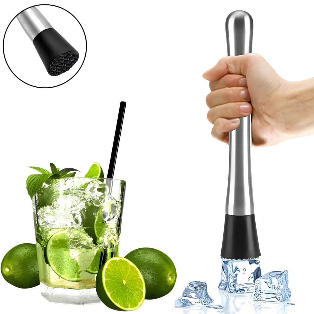 Socador de Drinks Inox Grande para Caipirinha Mojito Coquetéis Amassador Profissional Bar