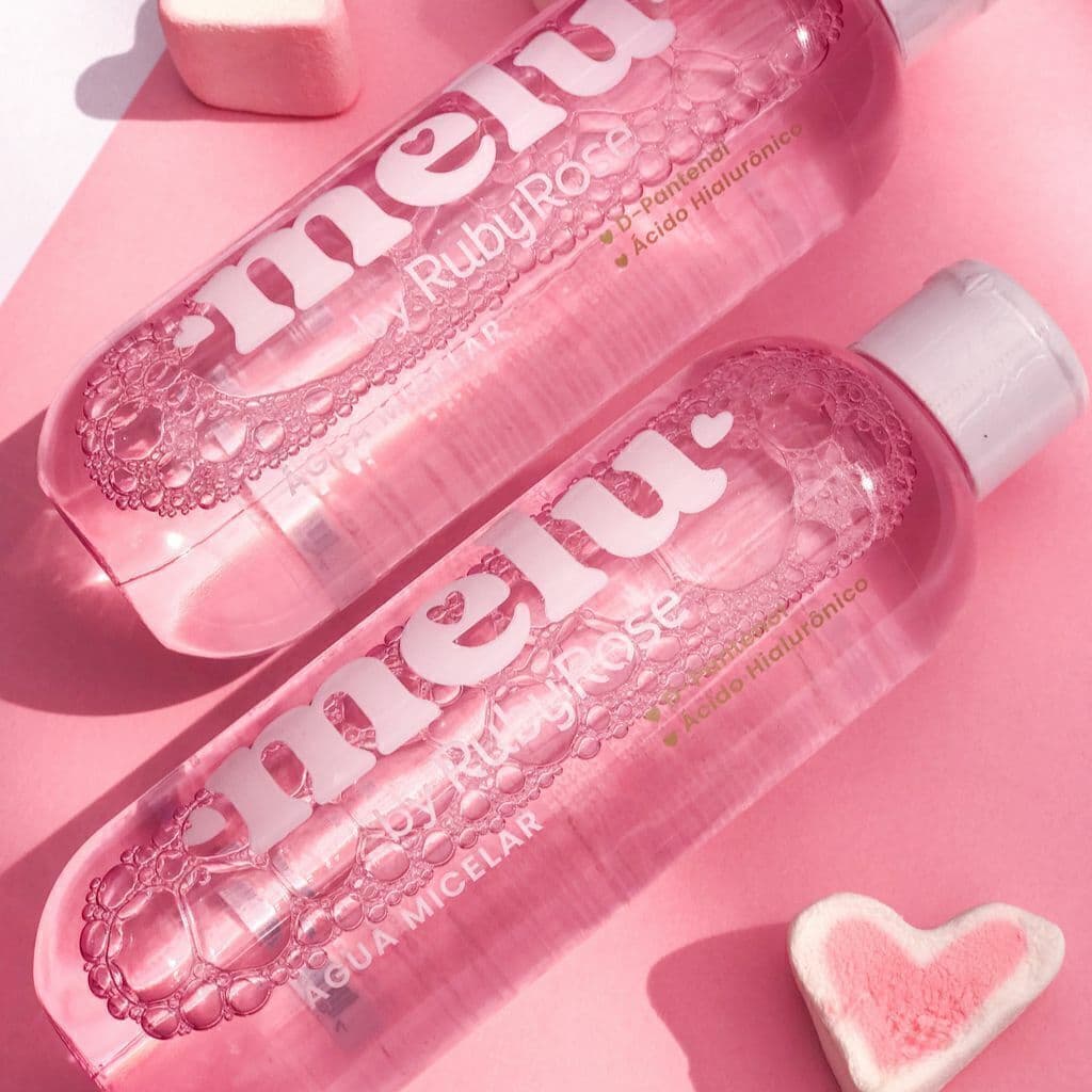ÁGUA MICELAR MELU RUBY ROSE D-PANTENOL HIALURÔNICO 100ml