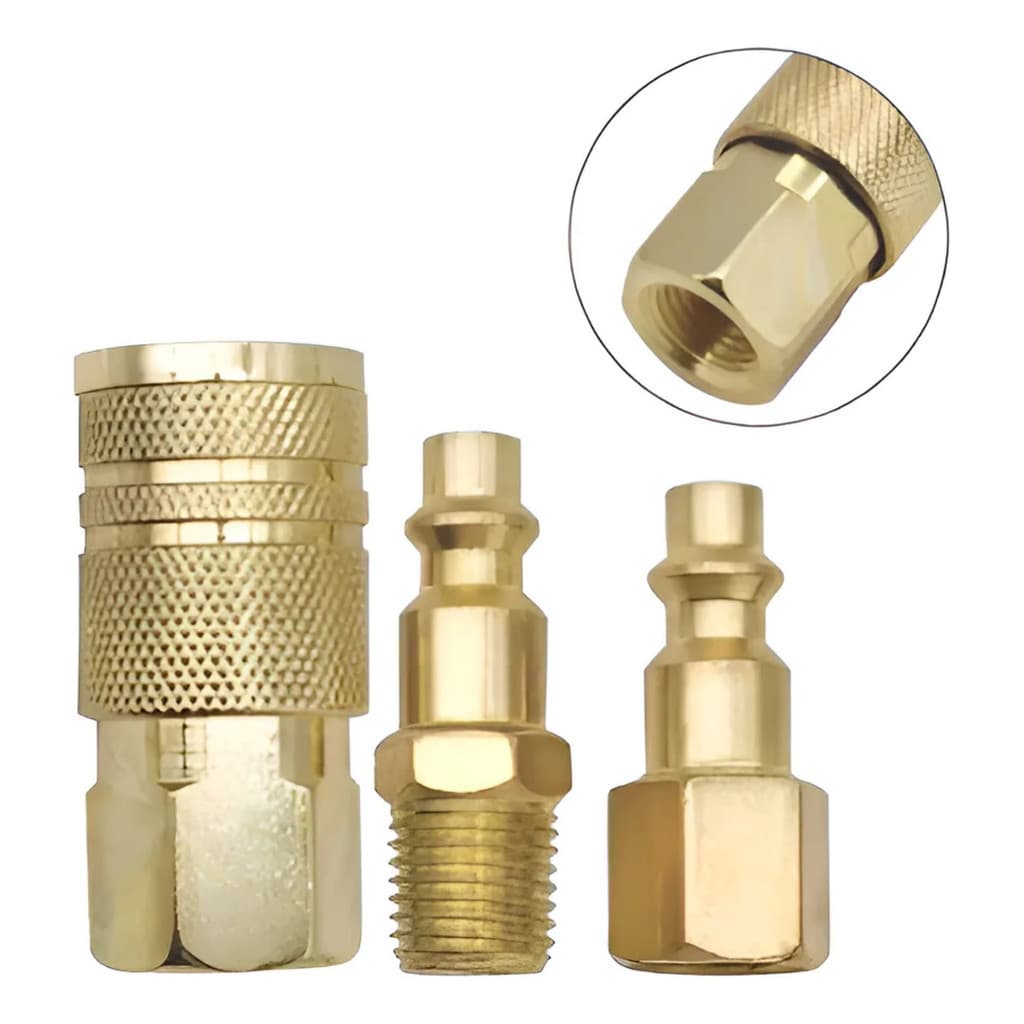 Conjunto De Engates Rápidos 1/4 Com 3 Peças Trocar Ferrament