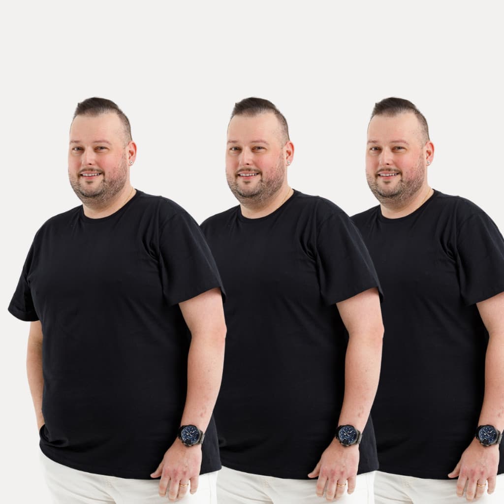 KIT 3 Lote Camiseta Camisa Plus Size Masculina Extra Grande 100% Algodão 30.1 -G1 G2 G3 G4 G5