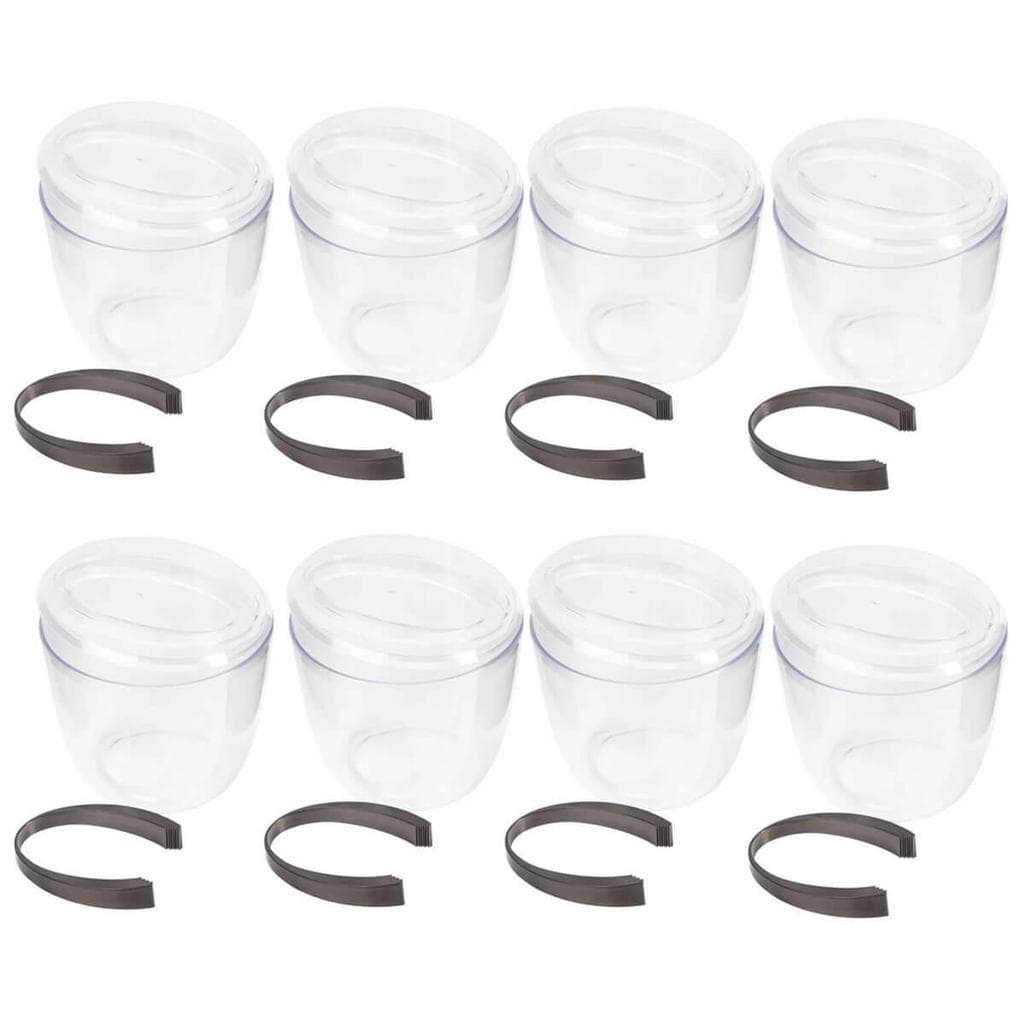 8 Baldes de Gelo com Tampa e Pegador 1,9L Transparente Crippa Plástico Champanheira