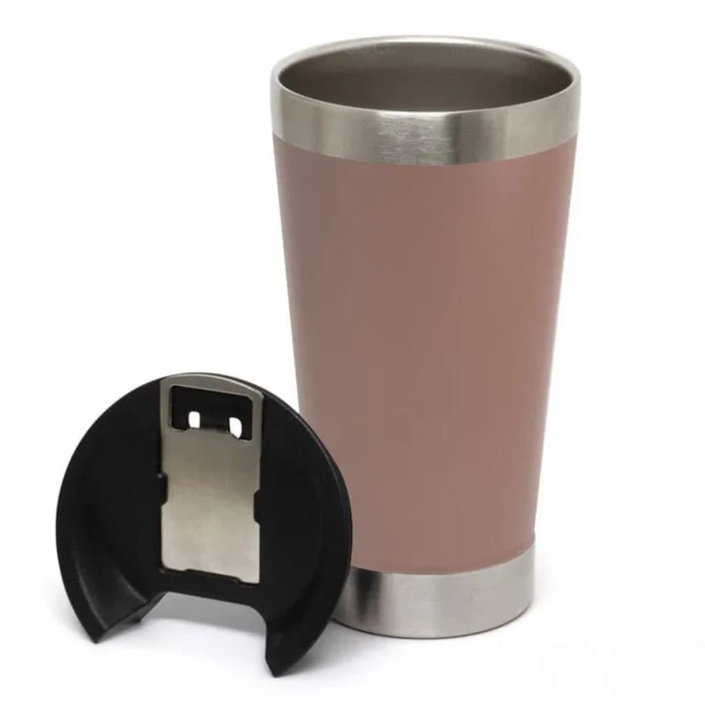Normal - Copo Térmico Inox com TAMPA e ABRIDOR (473 ml) - Rosê