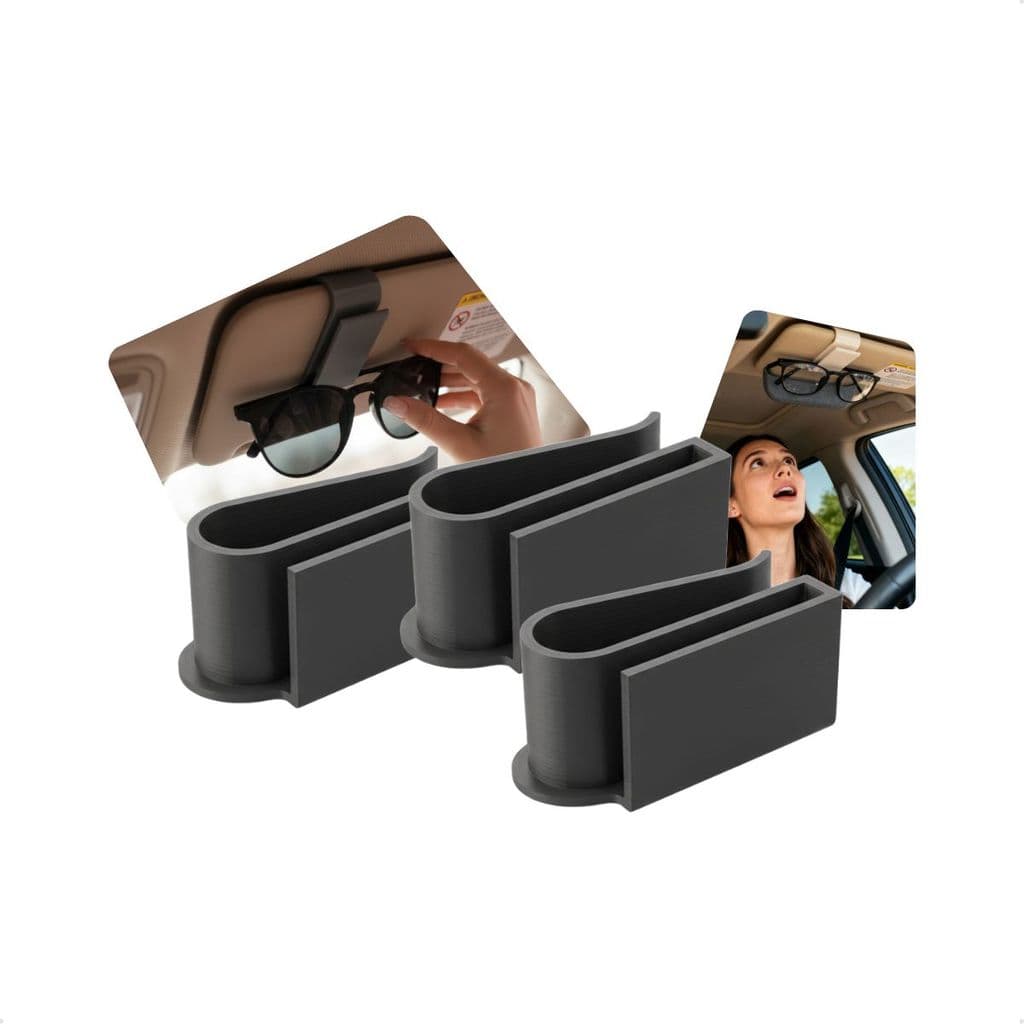 Kit 3 Suporte Porta Óculos Automotivo Universal Para Para-sol Organizador Interno Acessório Para Carro
