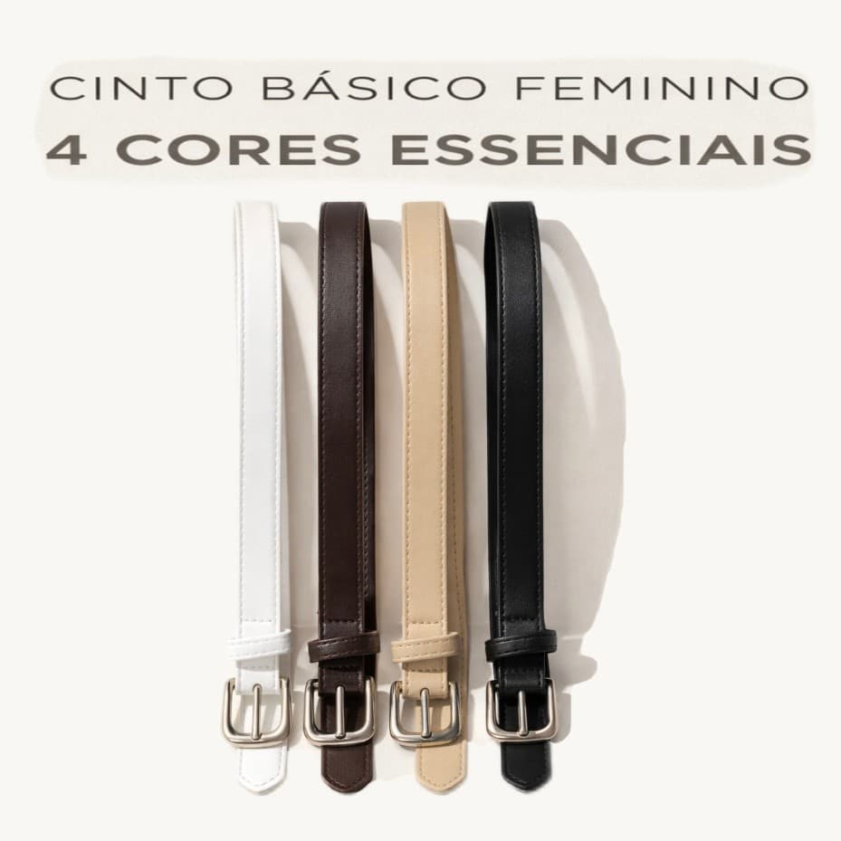 Cinto Feminino Fino 2,5cm – Elegante, Ajustável e Versátil