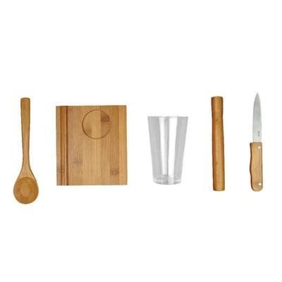 Conj Caipirinha 3395 5pcs Bamboo Mor