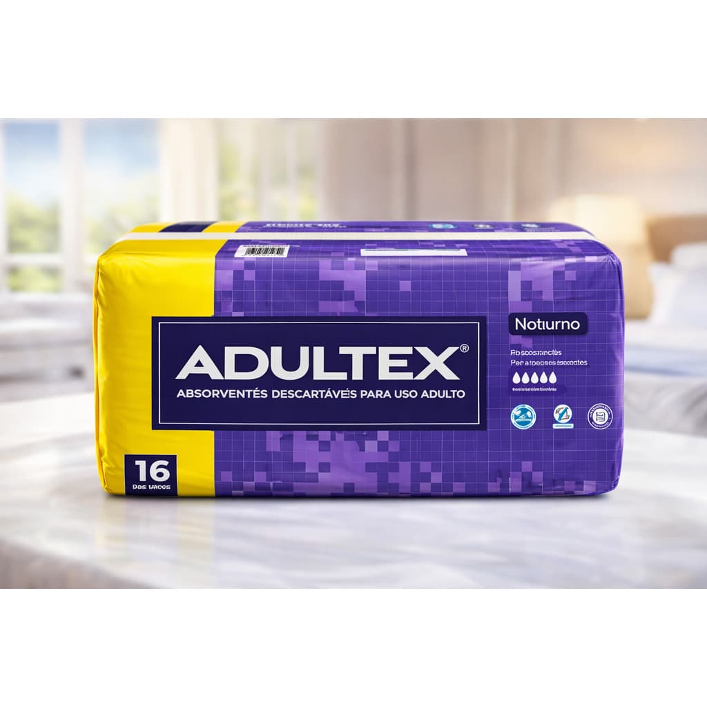 Absorvente Geriátrico Adultex Noturno 16 Unidades Alta Absorção Incontinência Adulto