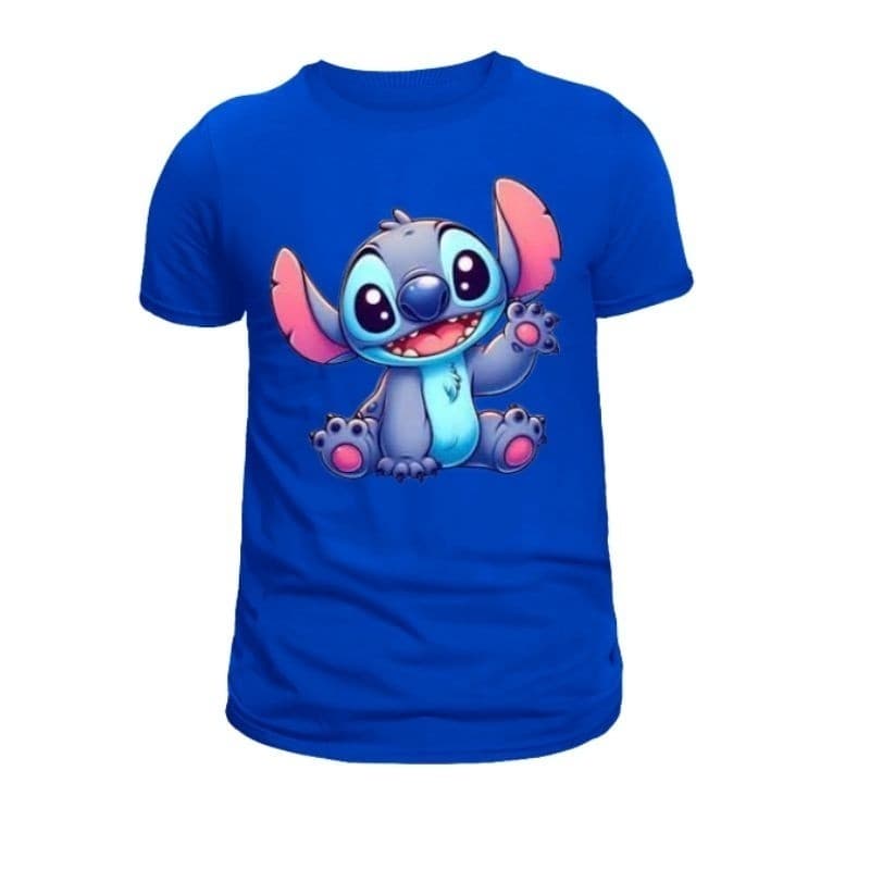 Camiseta adulto e infantil 100% algodão Stitch envio rápido