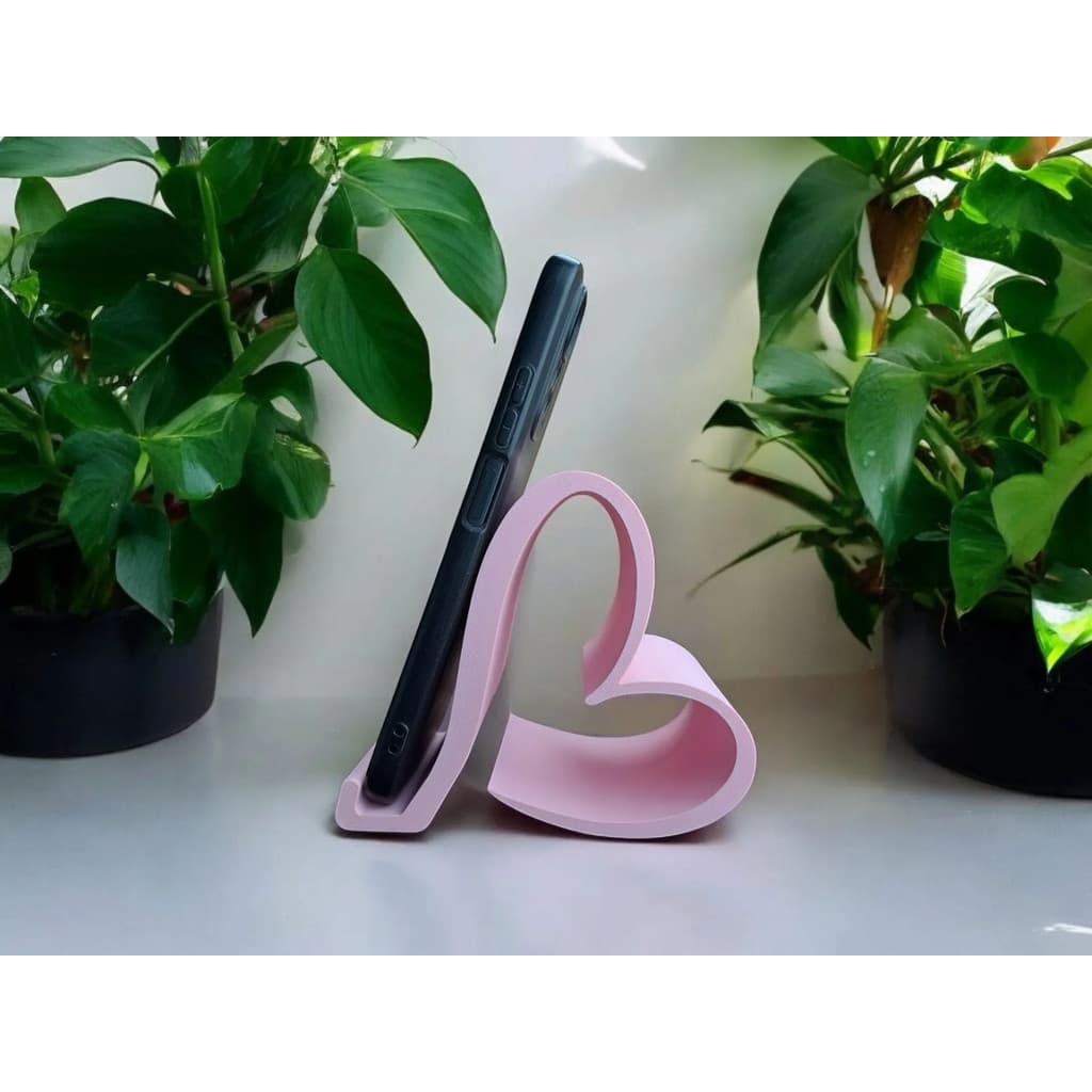 Suporte Celular Mesa Formato Coração - Base Decorativa Presente Namorados- Enfeite Sala Escritório