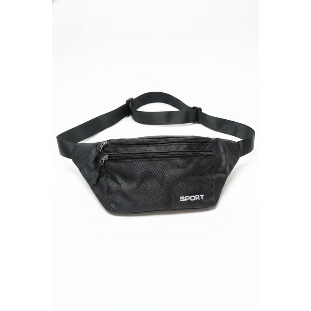 Pochete Shoulder Bag Preta Impermeável Cintura Corrida Academia Unissex