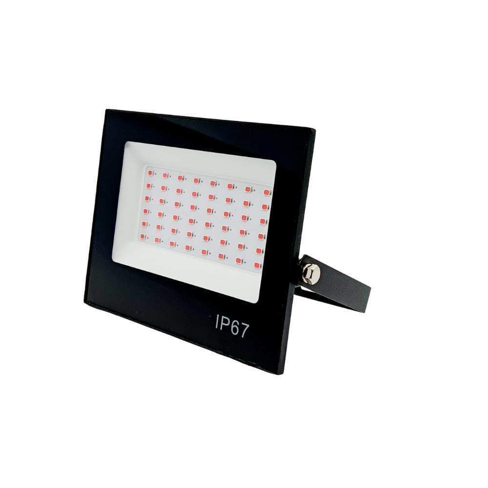 Refletor De Led 200w Luz Vermelha Carcaça Preta Bivolt