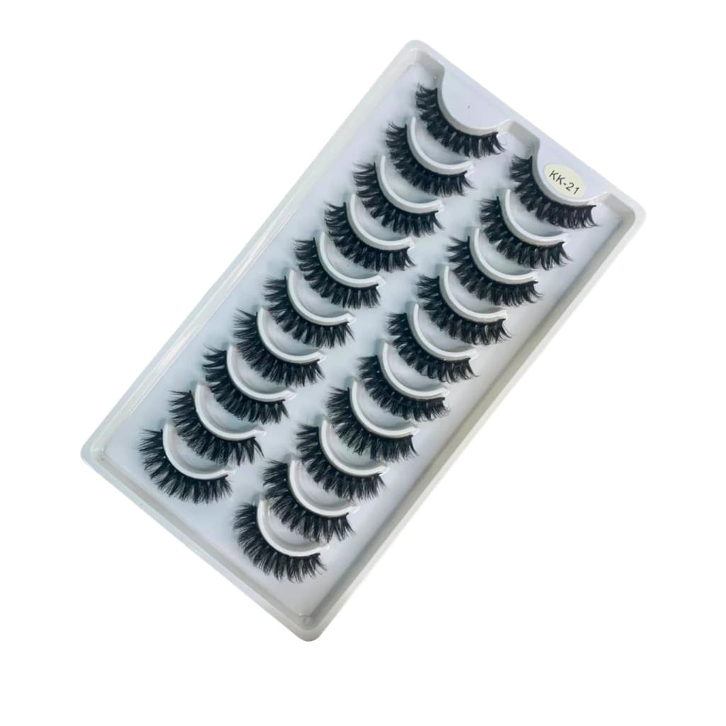 10 pares de cílios postiços KK21