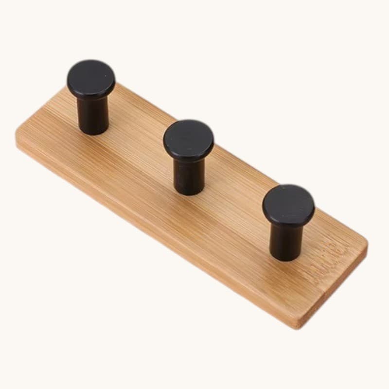 Gancho Organizador Bambu com Metal 3 Pontos para Banheiro