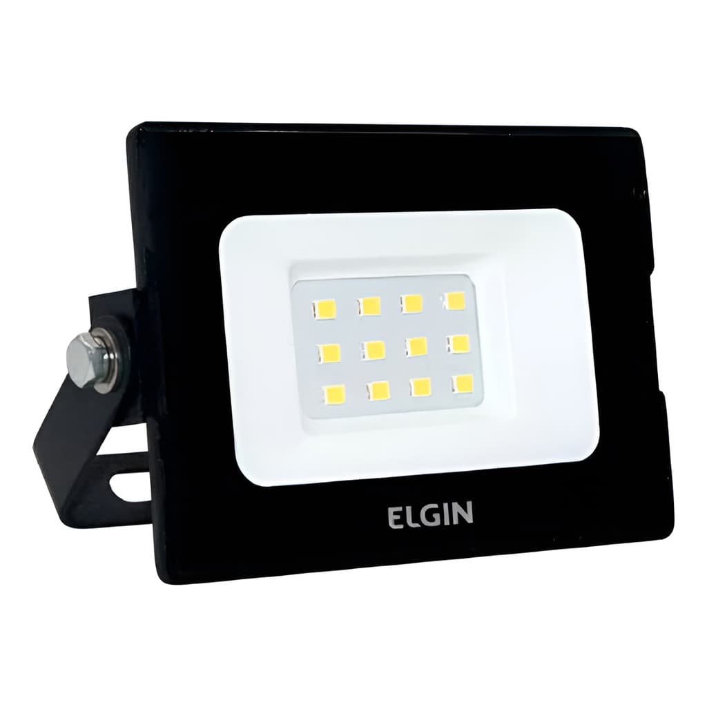 Projetor Led Refletor Holofote 10w 6500k Bivolt Elgin Preto