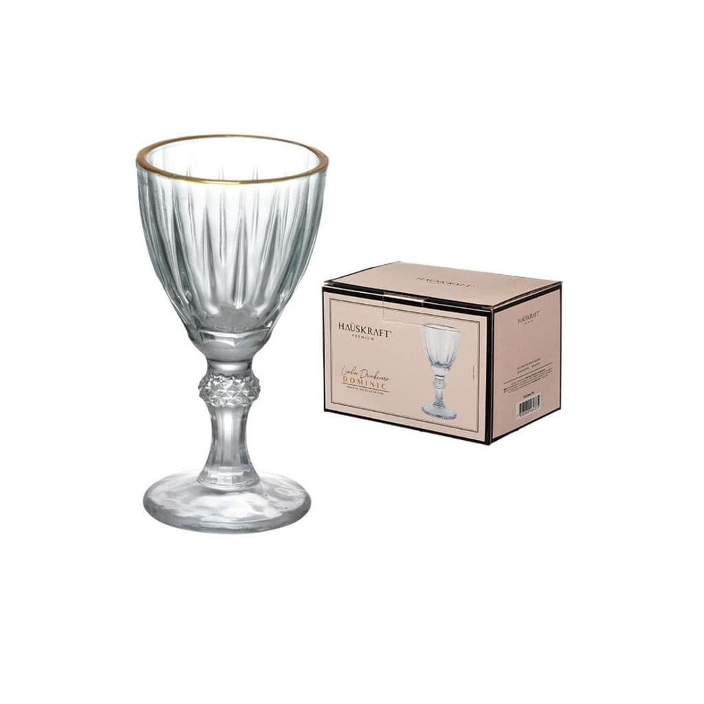 Jogo de 6 Taças  Com Borda Dourada para Licor 55ml - Hauskraft