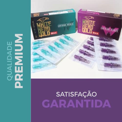 Kit 5 Cartucho White Head Agulha Tatuagem Pen Traço Pintura 11 MG