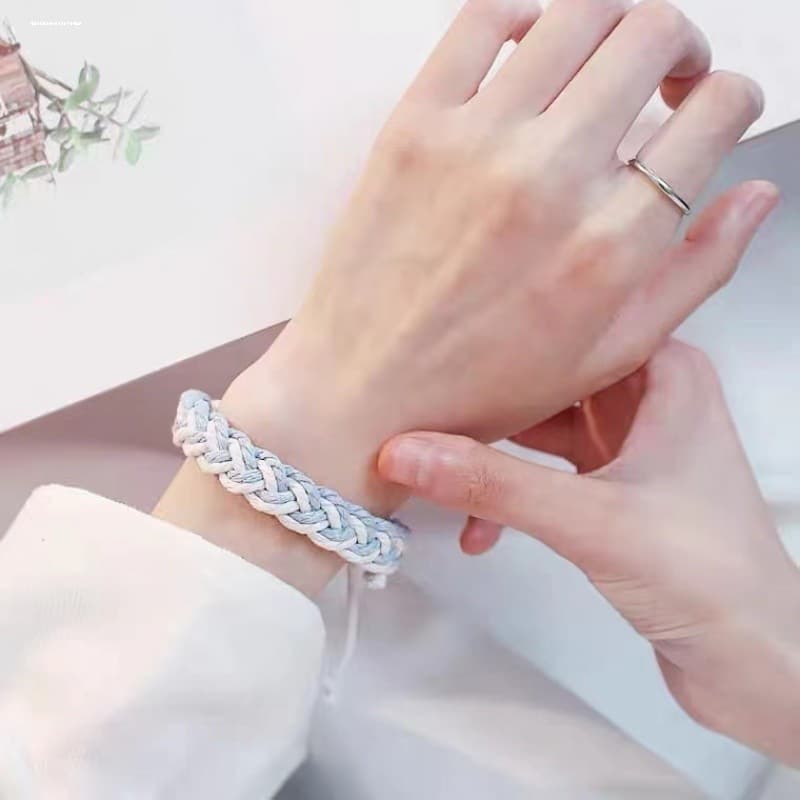 Casal pulseira feminina nicho Design simples temperamento tecido à mão namoradas pulseira masculina