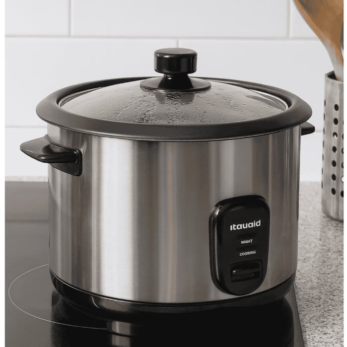 Panela de Arroz Elétrica Itatiaia Midi 1,5L Inox 220V ,  Antiaderente, Tampa Vidro e Manter Aquecido – Oferta Natalina