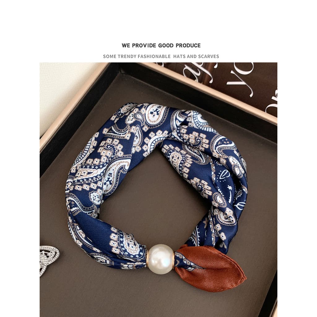 Azul marinho caju flor ímã fivela de seda pequeno lenço de seda feminino lenço de seda amoreira lenço decorativo pescoço
