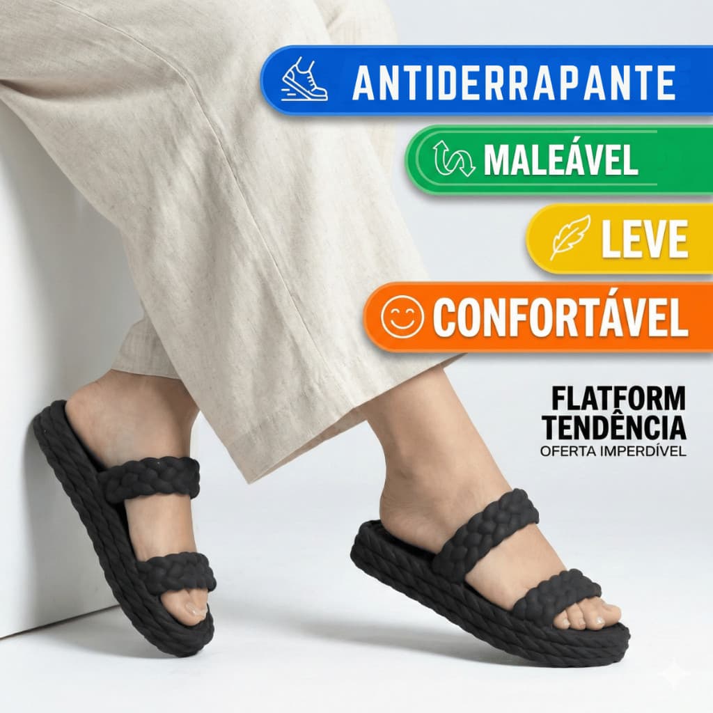 Papete Flatform Feminina Confortável Versátil Leve Moderna Passeios leve moda varias cores