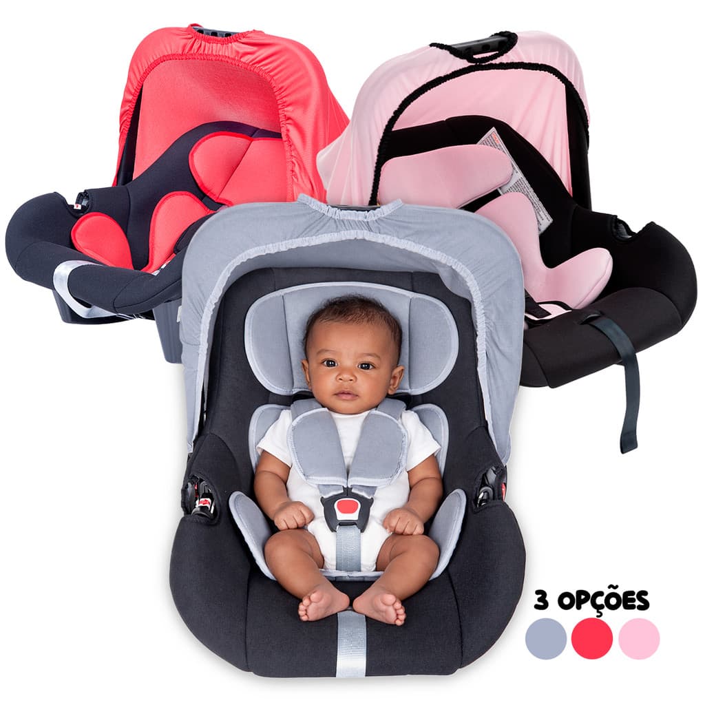 Bebê Conforto Cadeirinha Para Carro Styll Baby Preto Cinza Vermelho Rosa