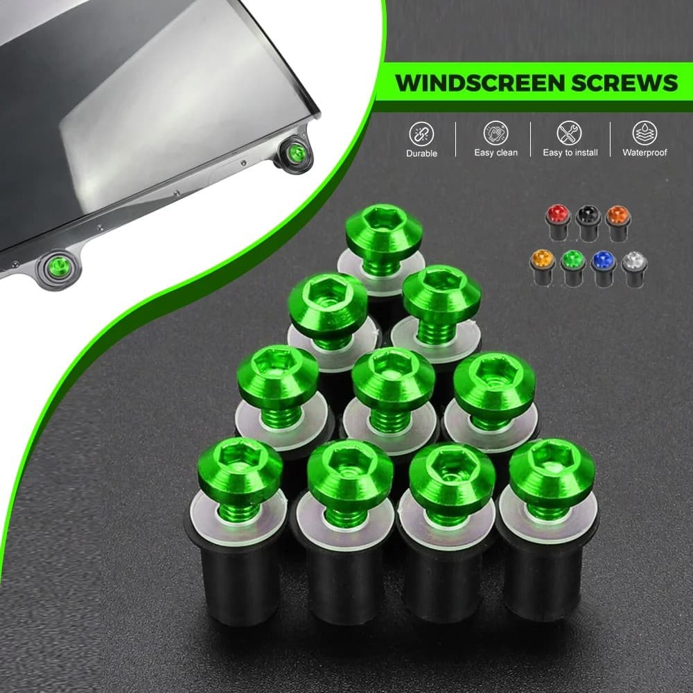 10 Pçs Parafusos Para Kawasaki Z1000 SX Z125 Z300 Z400 Z650 Z750 Z800 Z900 Z1000 ZX10R ZX12R Pára-Brisa Porcas De Borrac
