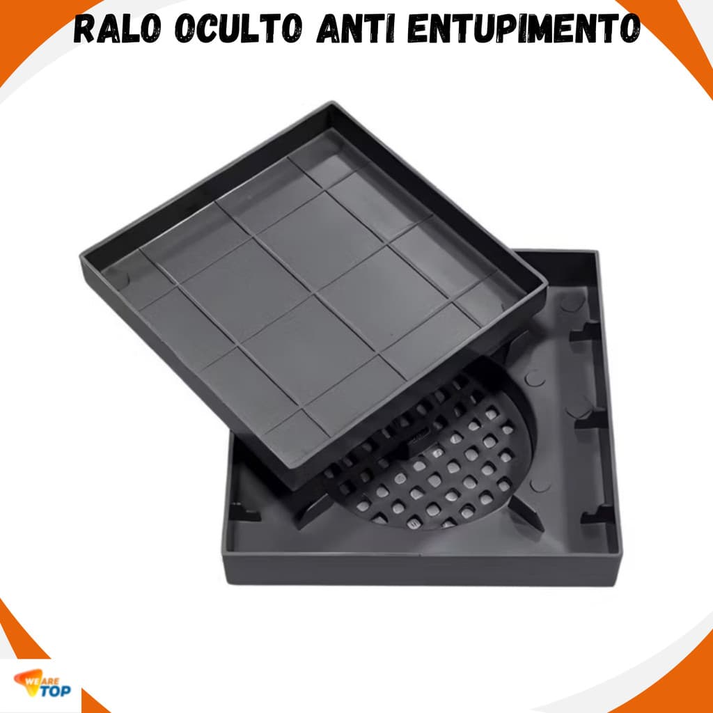 Ralo 15x15 Oculto Para Box Banheiro Em PP Anti Entupimento Filtro de Cabelo Protetor de Ralo Universal Top