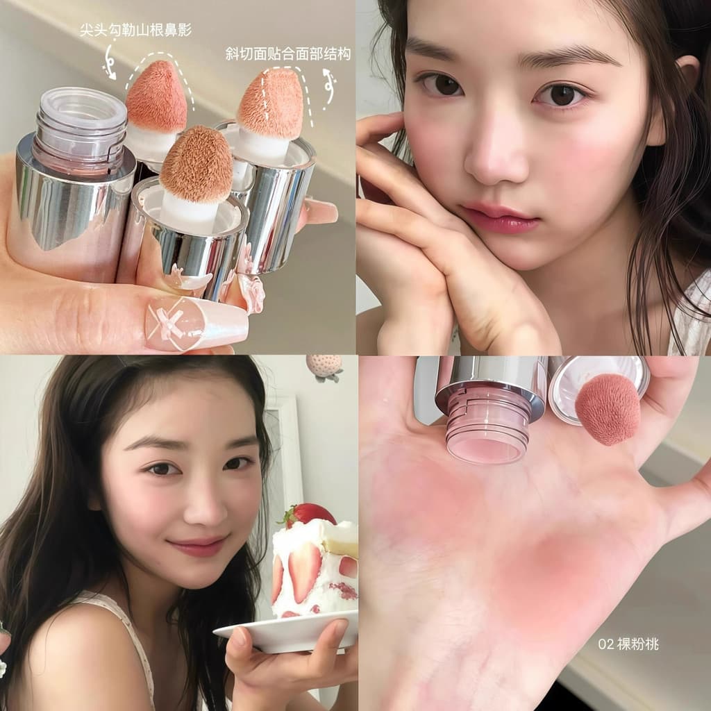 Nude luz rosto em forma de coração líquido Blush luz maquiagem contorno estilo asiático combinação superfície água luz s