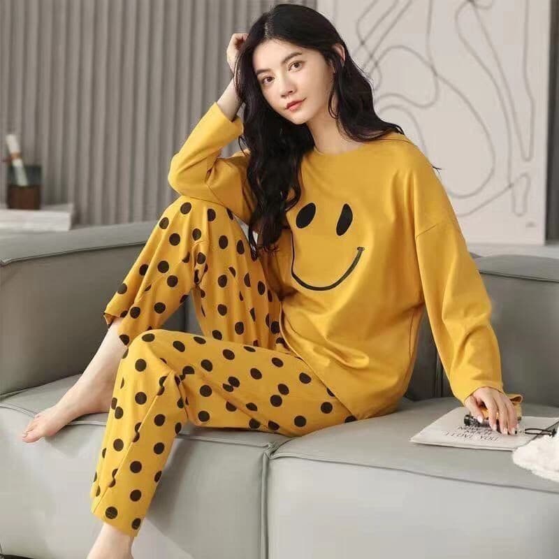 Pijamas de tamanho grande feminino primavera outono estilo irmã gorda 100kg pode usar longo terno de duas peças dos dese