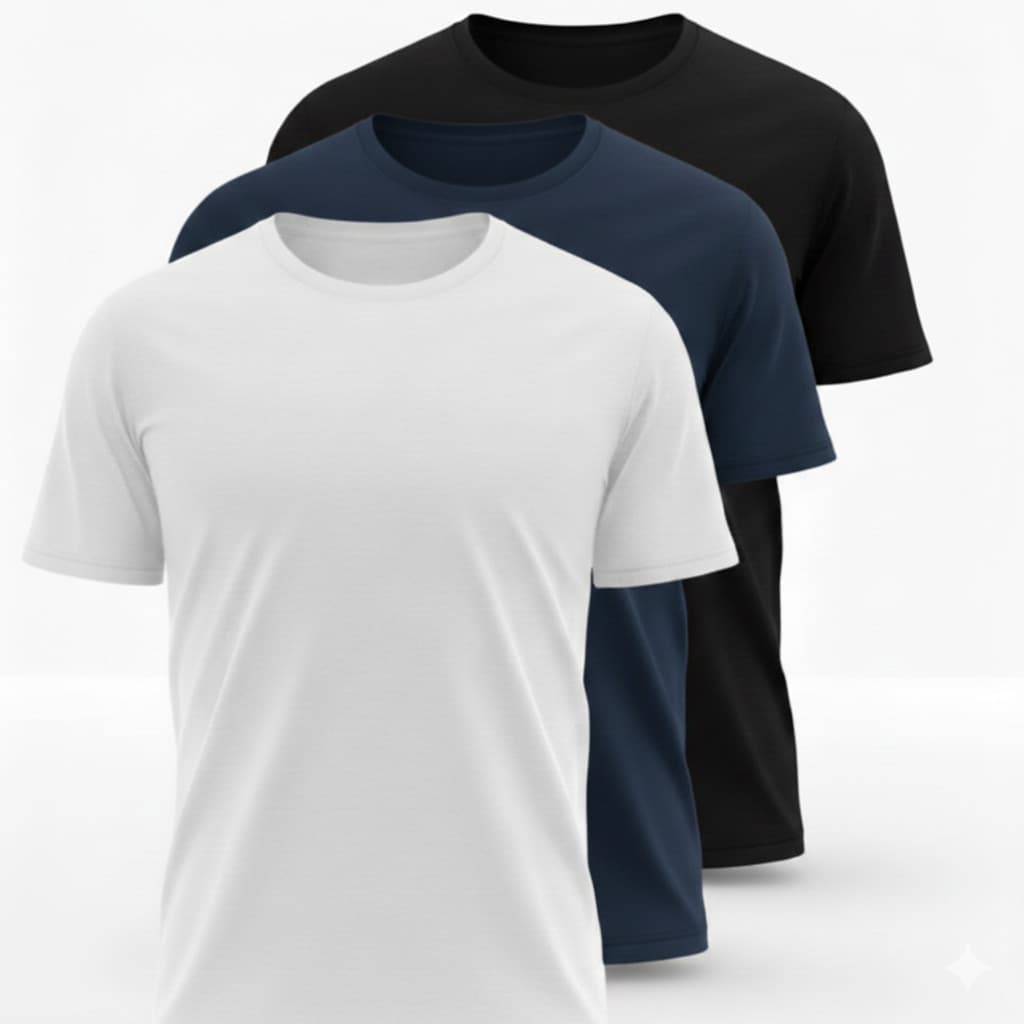 Kit com 3 Camisetas Básicas Premium 100% Algodão – Conforto, Caimento Perfeito e Estilo Unissex