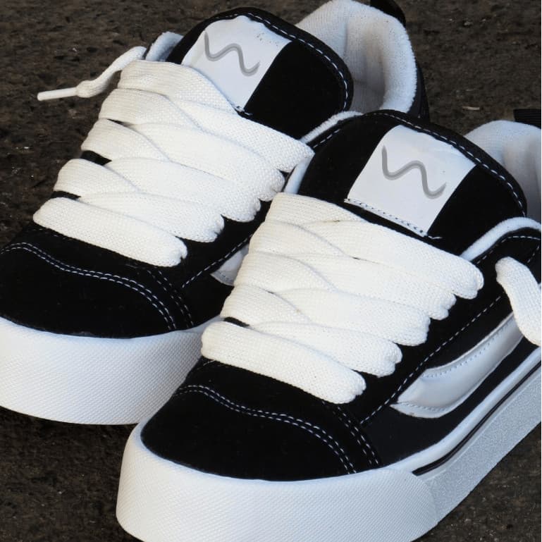 Lançamento! Tênis Casual KNUu VA-00&NS Streetwear Preto e Branco