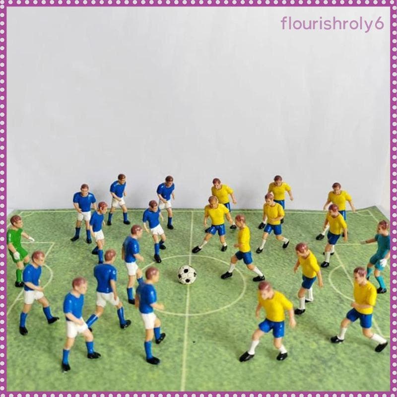 [Flourishroly6] 22 Peças Figuras De Jogador De Futebol Em Miniatura , Mini Masculino Adereços Realistas Minúsculos