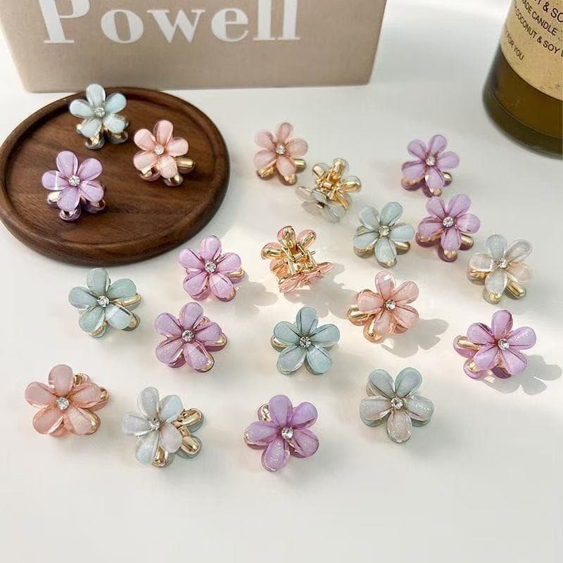Kit 6 Mini Grampos de Cabelo de Flores, Grampos de Cabelo de Meninas, Acessórios de moda fofos