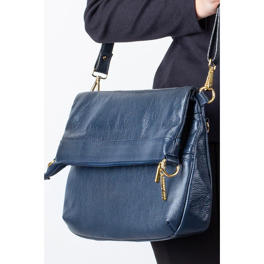 Bolsa tiracolo grande de couro liso Cida