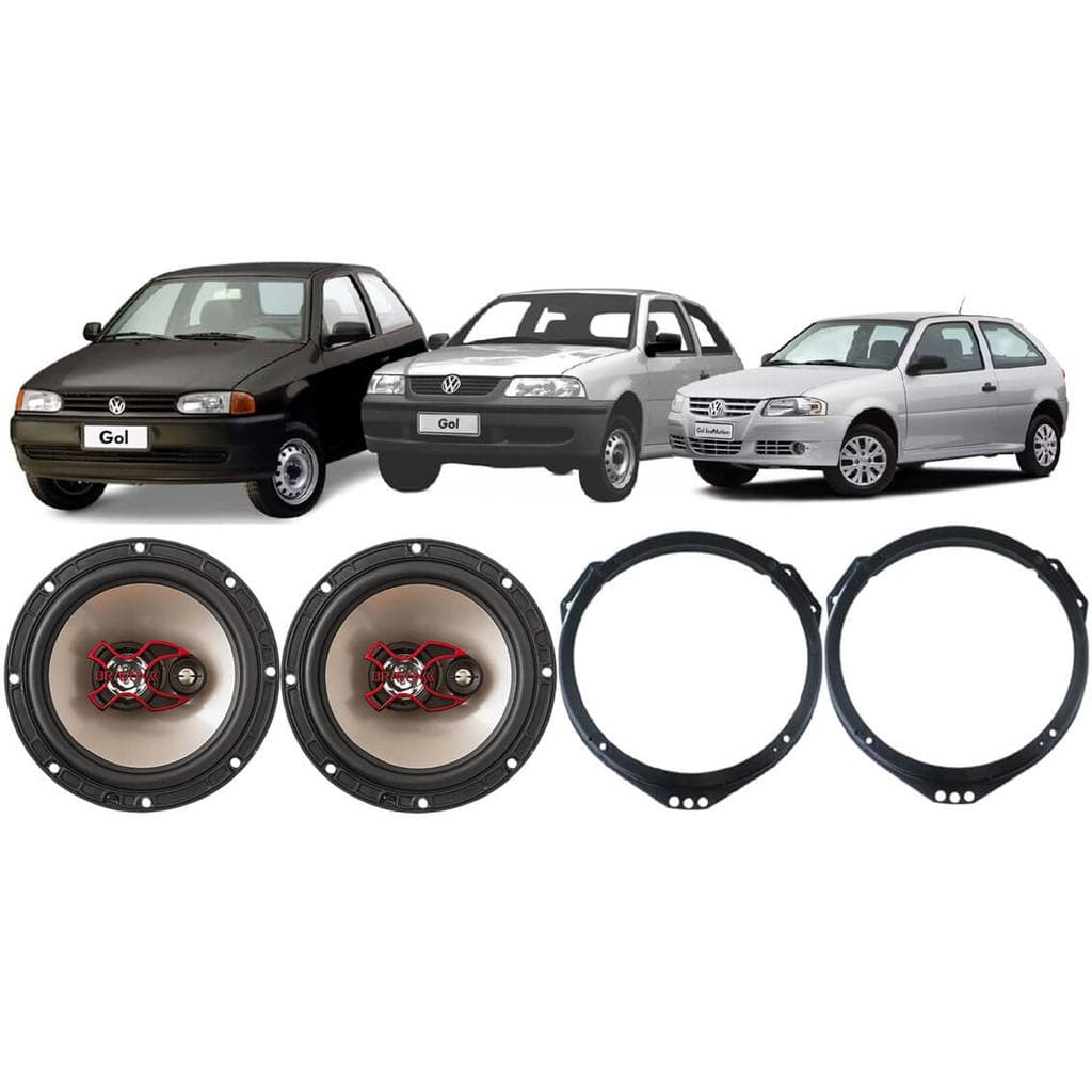 Kit 2 Alto Falante Bravox P/ Gol G2 G3 G4 2 Portas Dianteiro + Aros