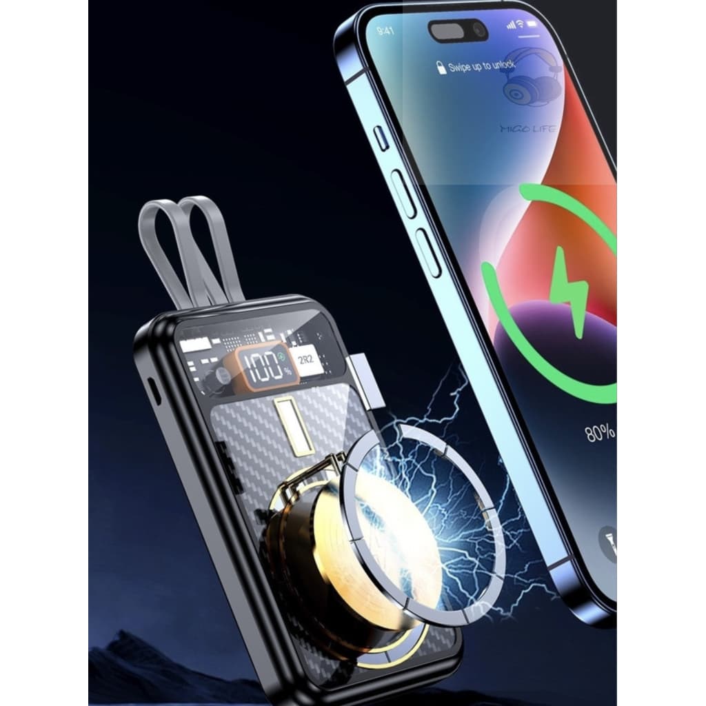 Carregador Portátil Turbo Bateria por indução Power Bank 20.000mAh PD22.5W