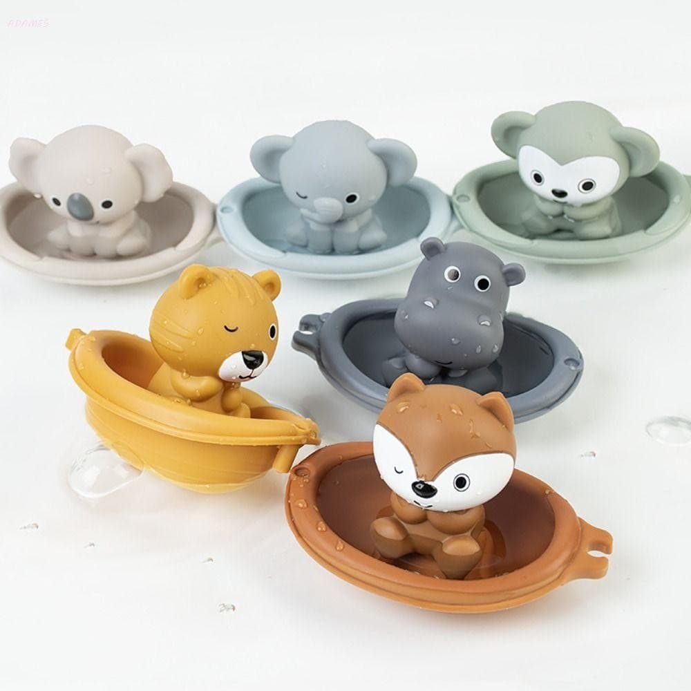 ADAMES Brinquedos De Banho Para Bebês , Fantoches De Dedo , Designs De Animais , Brinquedo Flutuante , Barco De Empilham
