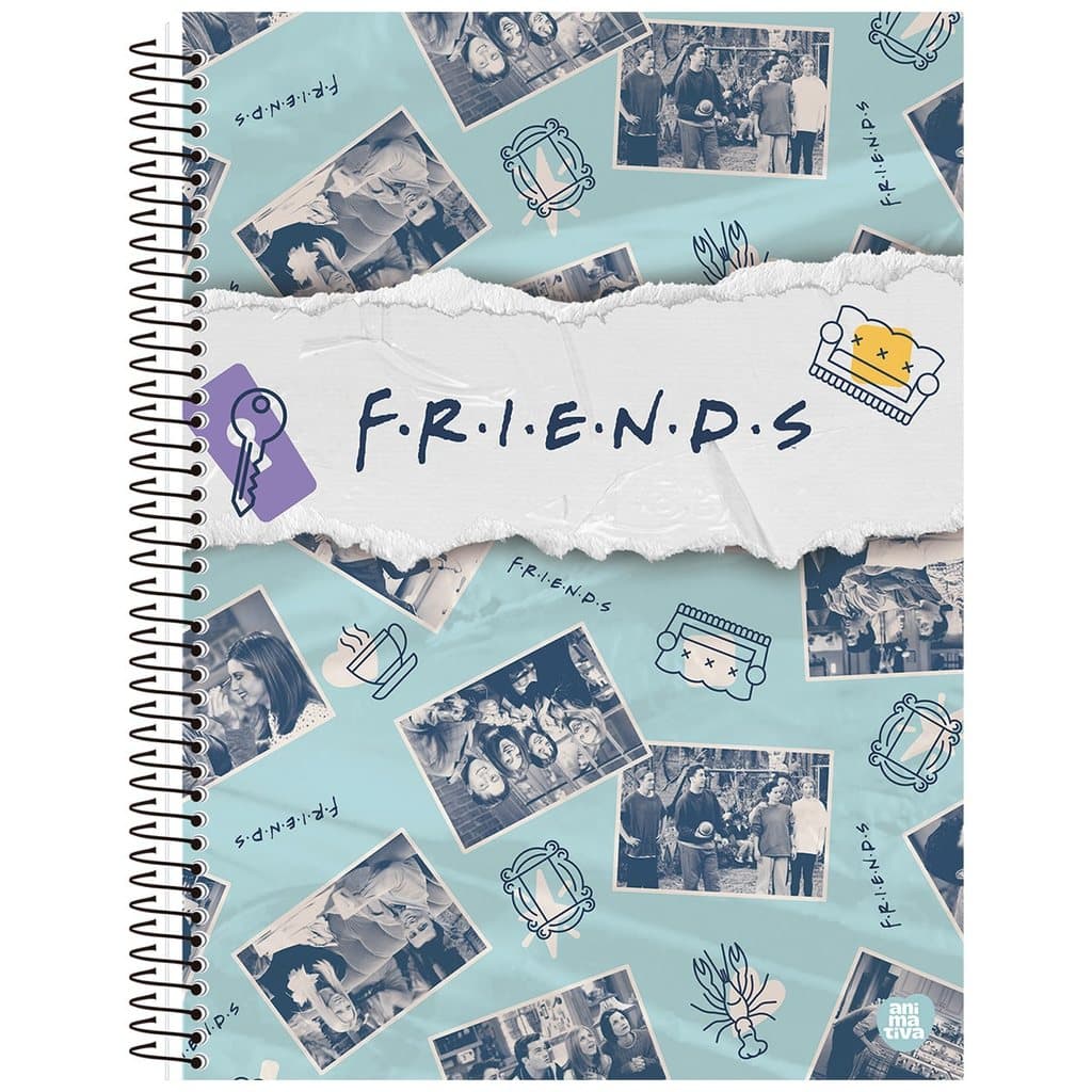 Caderno Friends Universitário 10M Espiral Poster Capa Dura 160 Fls