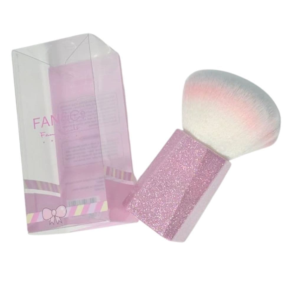 Pincel Espanador Pompom Grande Cabo Glitter - Fan Nails