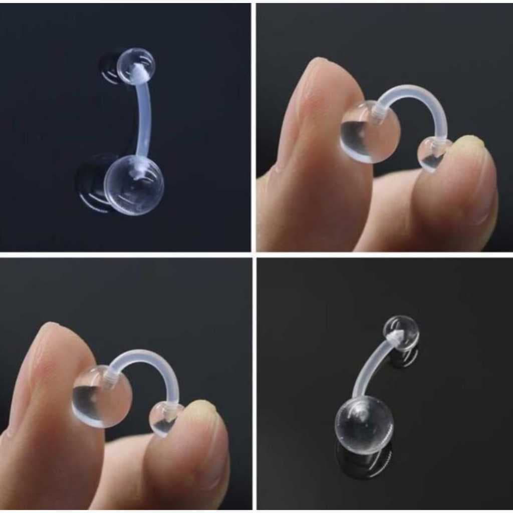 Piercing de Umbigo Transparente Branco Silicone Flexíveis 1 unidade