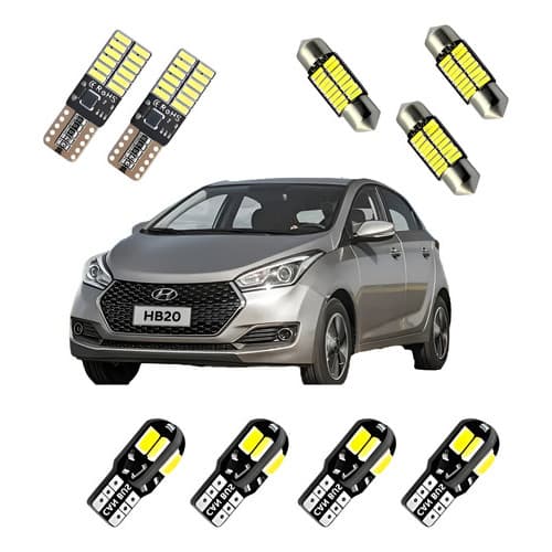 Kit Lampadas Led Premium Hb20 Hb20s Hb20x Pingo Teto Placa