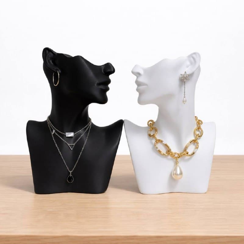 Busto Expositor Feminino para Colares Pingentes e Brincos – Display para Fotografia – 20cm