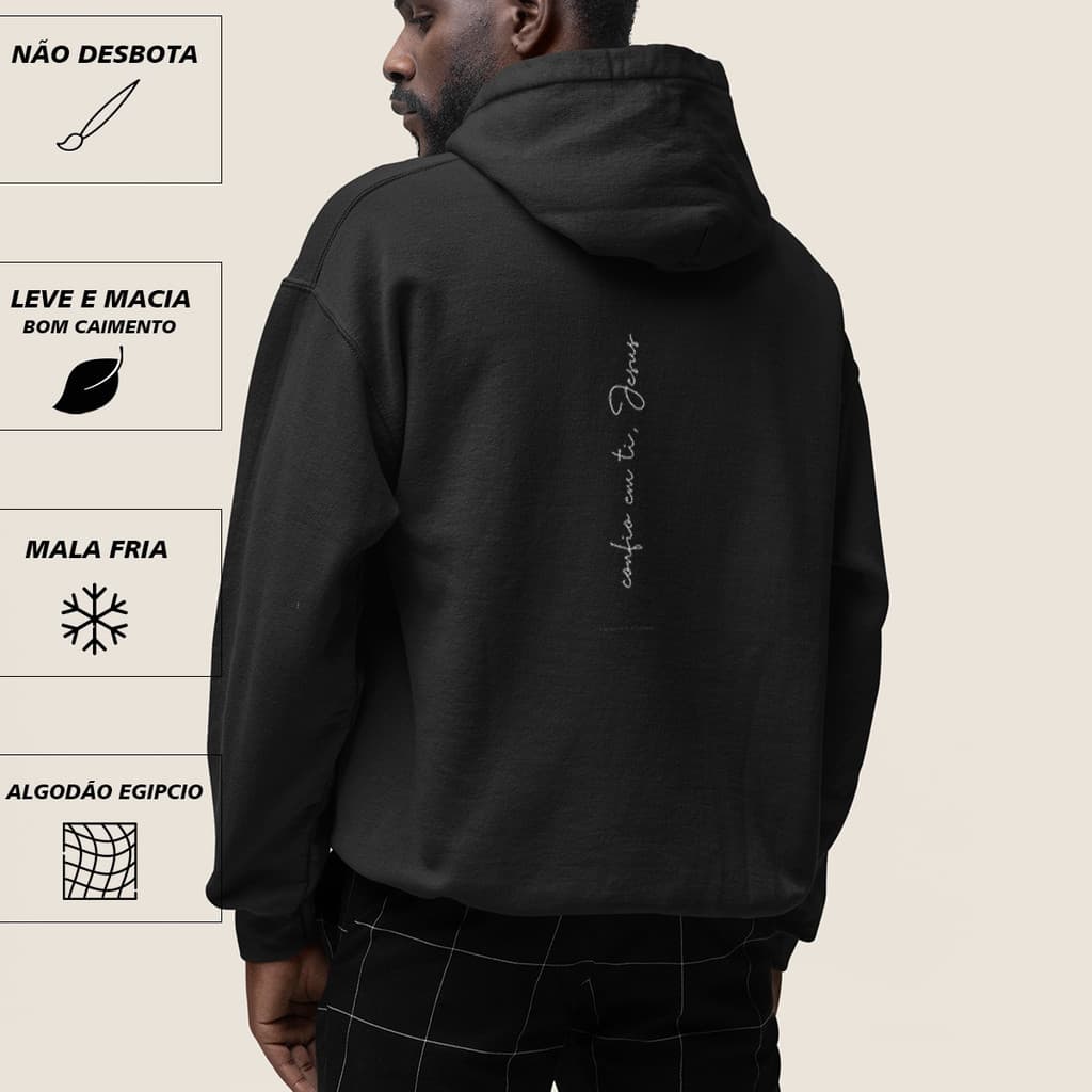Moletom Unissex Frio Blusa Canguru Capuz Algodão Confio Jc