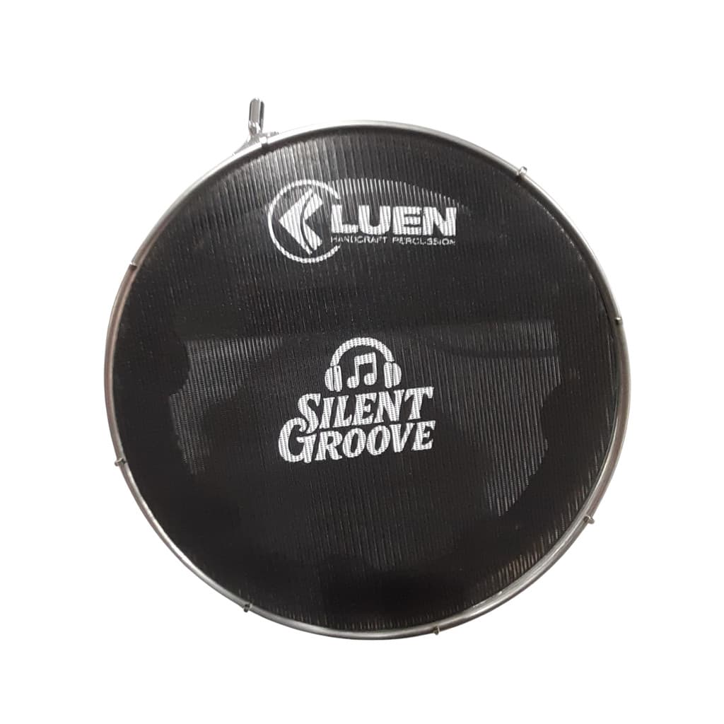 Pandeiro Luen 12” Formica 7 Afin Pele Silent Groove Preto