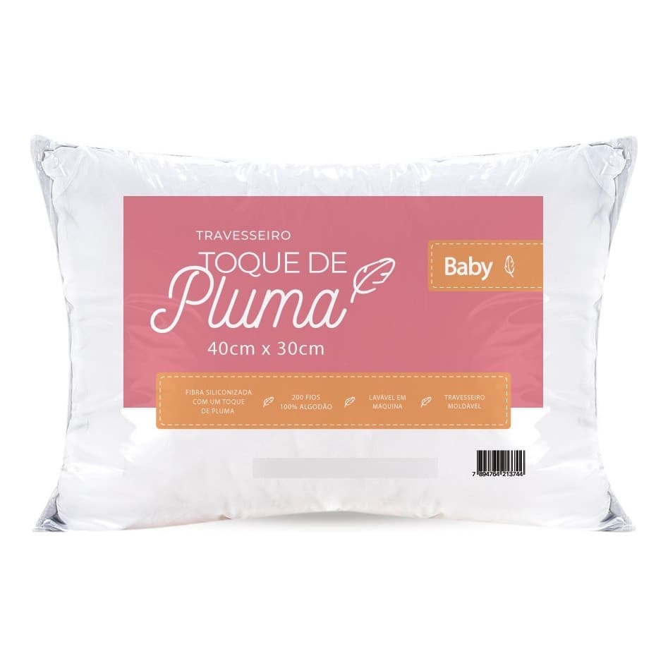 Travesseiro Anatômico Infantil Bebê Antialérgico Máximo Conforto Toque de Pluma Antiacaro