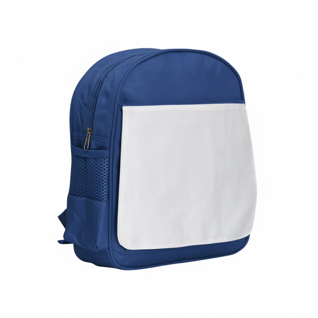 Mochila Infantil Azul de Poliéster para Sublimação - 27x31cm