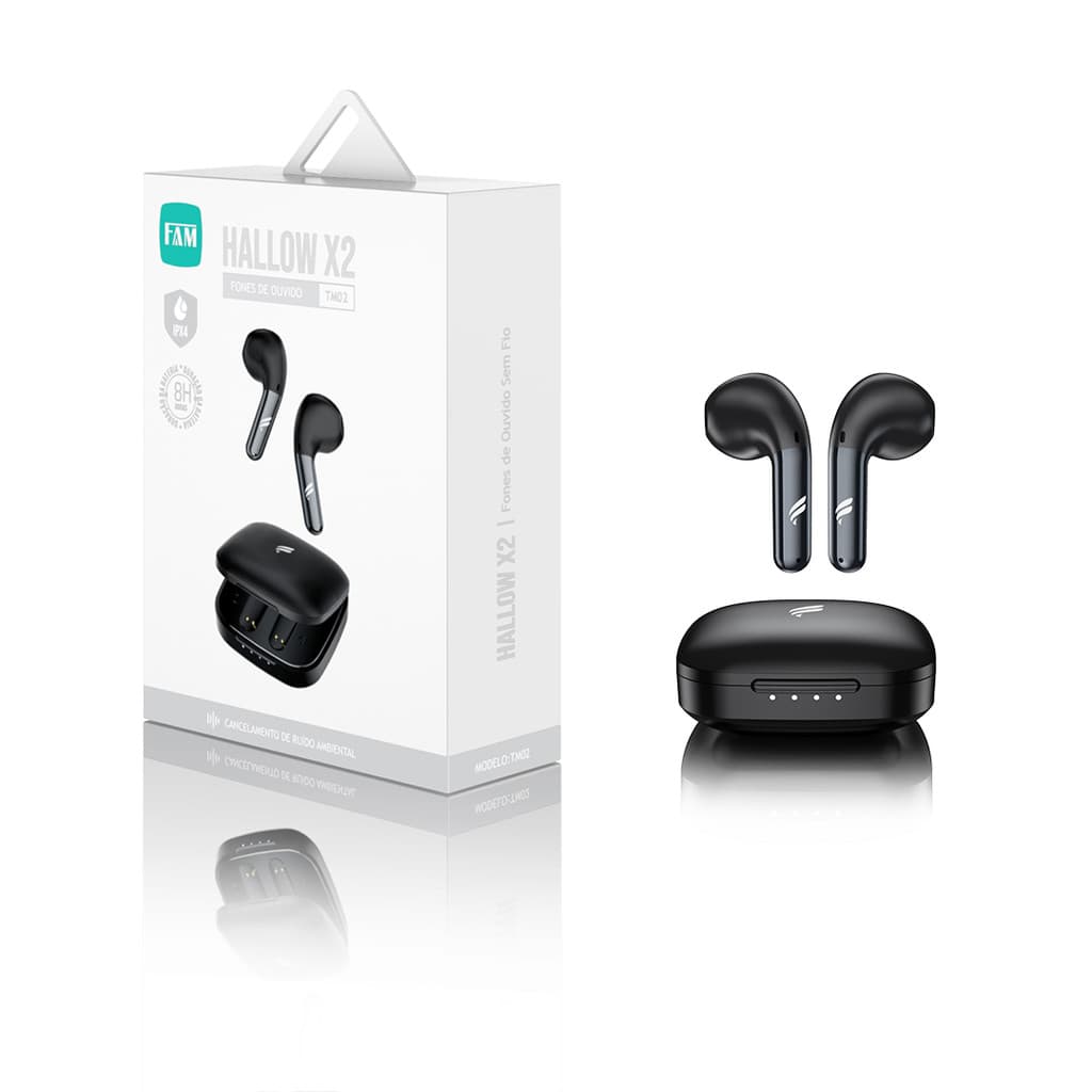 Fone Bluetooth FAM Hallow X2 TM02 sem fio tws stereo alta qualidade earbuds bluetooth android ios