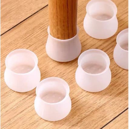 Kit Protetor de Silicone Para Pés de Cadeira e Mesa Pés Pezinho Redondo